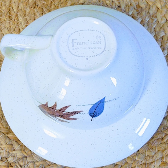 Vtg MCM California Franciscan Earthenware Autumn Pottery Dinnerware Cup & Saucer - Picture 3 of 11
